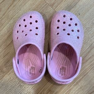 Kids Crocs Classic Glitter Clog - Pink